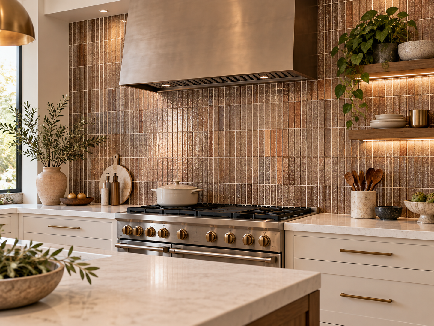 Vertical tile kitchen backsplash layout in Irvine