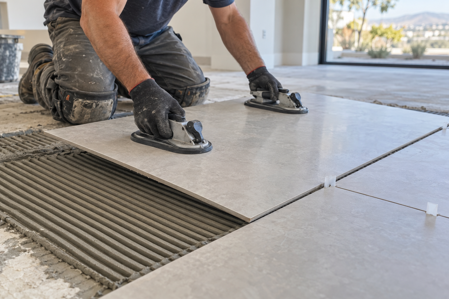 Large format tile installation Irvine CA